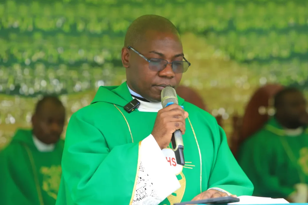 Fr. Peter Caxton Mayanja, C.S.C spoke about the importance of storytelling for ecological awareness in his Homily at Laudato Si Festival in Jinja